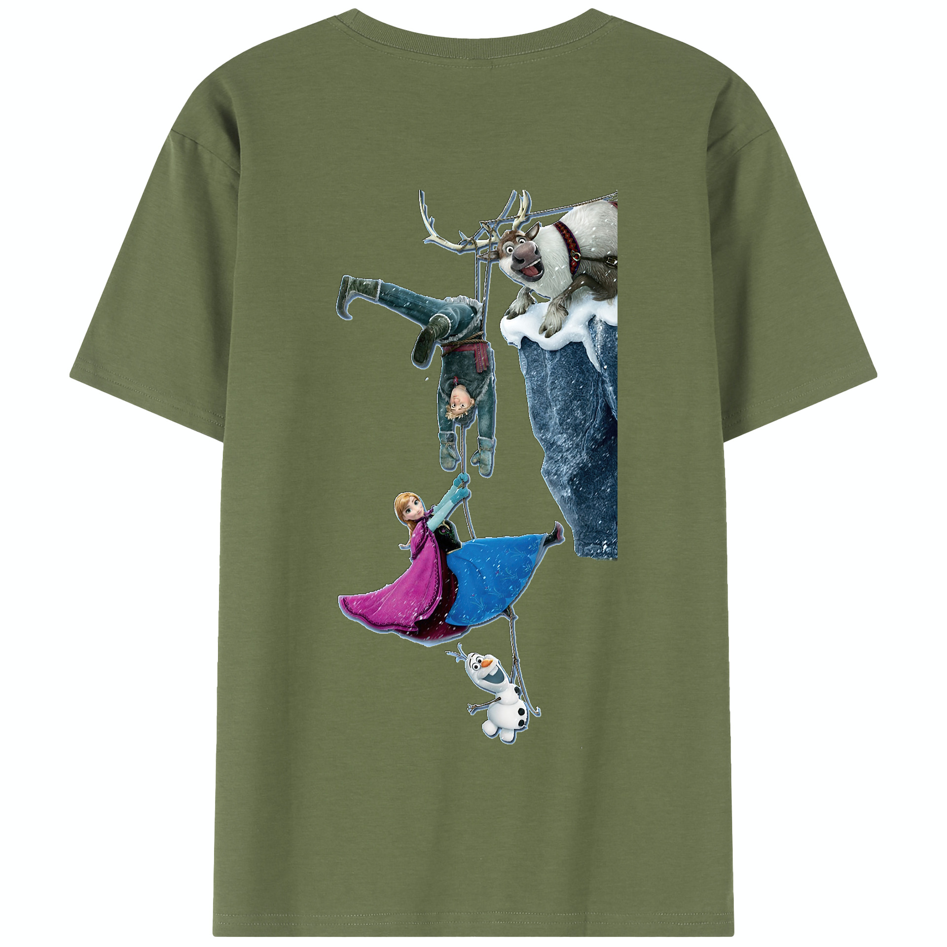 （画像用） アナと雪の女王 アンナ エルサ Frozen Anna Elsa 綿100％半袖Tシャツ（背面プリント）